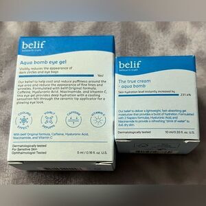 Belif Aqua Bomb Eye Gel and Hydrating Cream Bundle- Travel Size, new/unopened